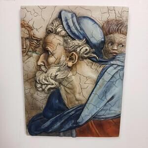 Vintage Renaissance Style Wall Plaque Bearded Man Relief Resin 6.75” Old World